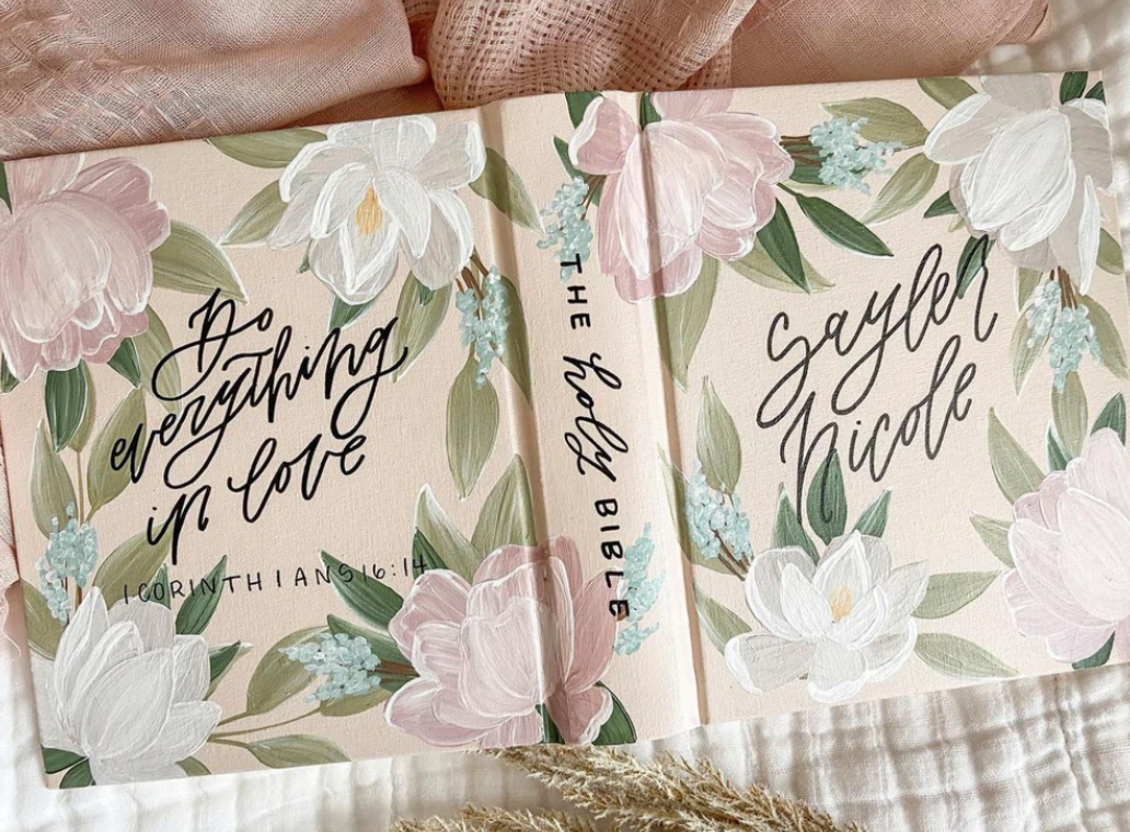 Custom Painted Journaling Bible